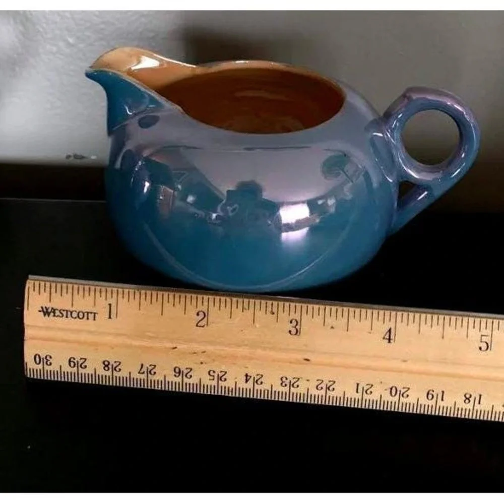 Vintage Japanese Blue‎ Lusterware Creamer and Sugar Bowl Set
